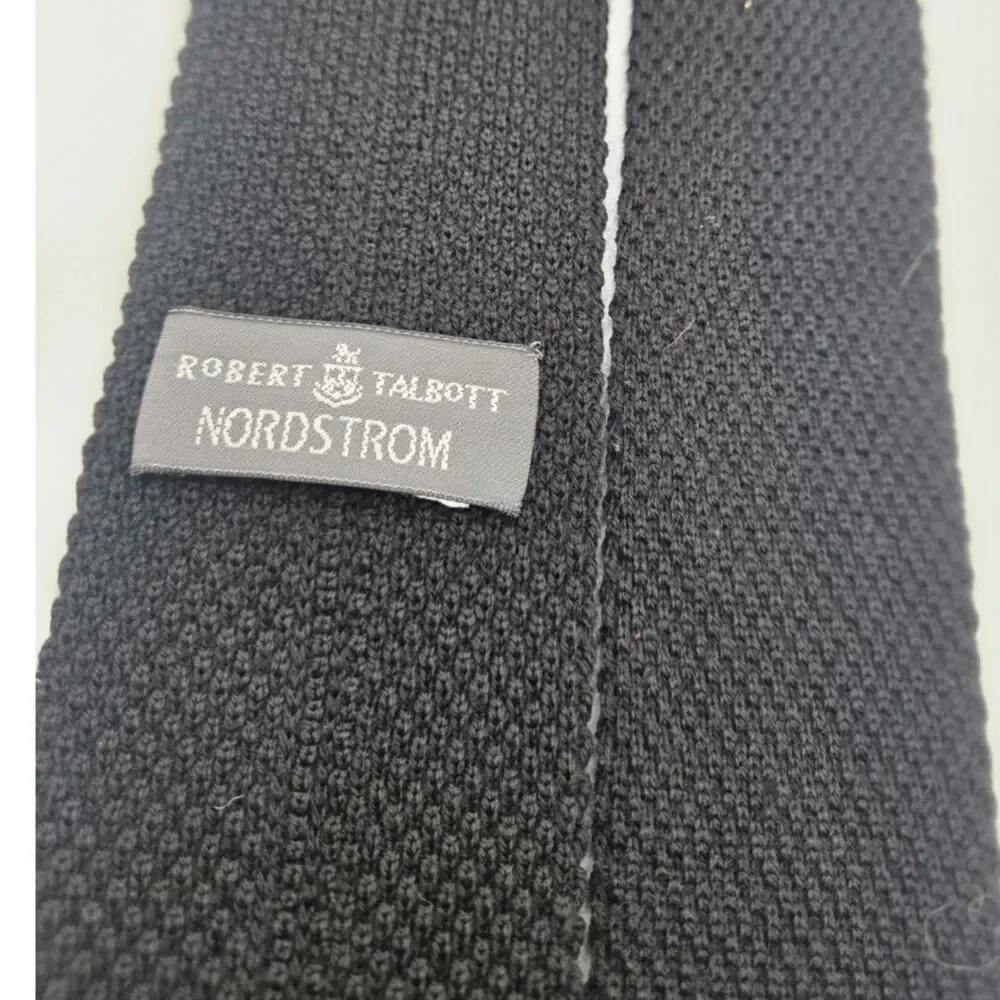 ​Robert Talbott Nordstrom Black Knit Tie Mens Narrow Necktie 2.25